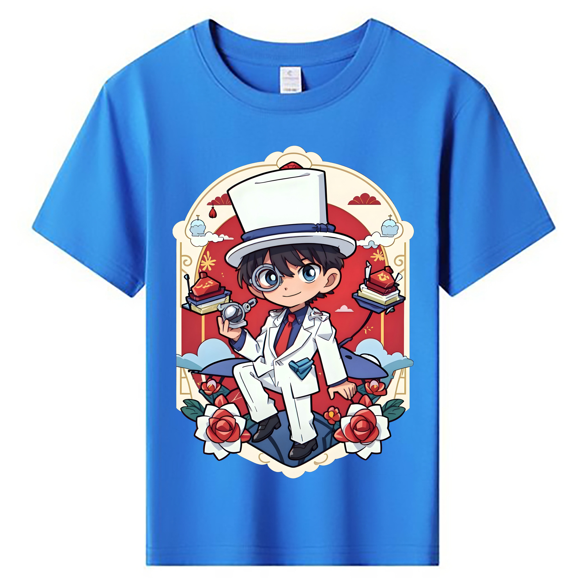 （画像用） 名探偵コナン くろば かいと Detective Conan Kuroba Kaito 綿100％キッズTシャツ（フロントプリント）